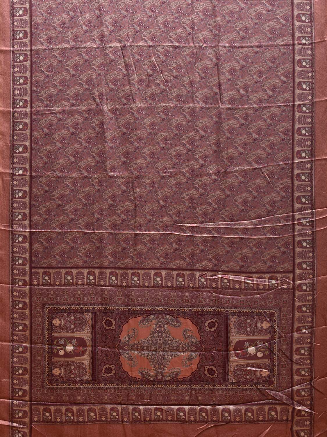 Red Pashmina Print Viscose Saree with All Over Pasley Body and Pallu Design o0604