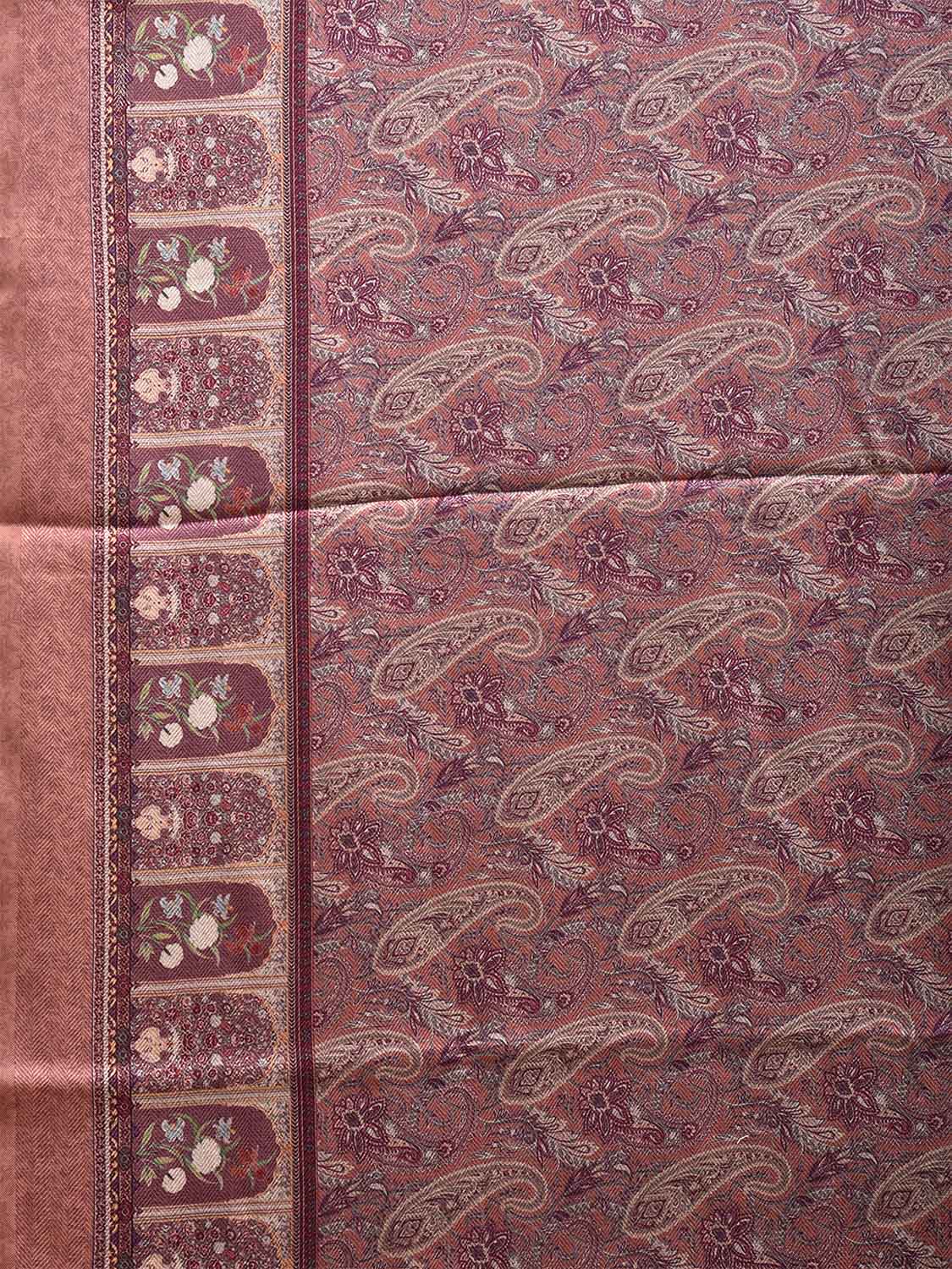 Red Pashmina Print Viscose Saree with All Over Pasley Body and Pallu Design o0604