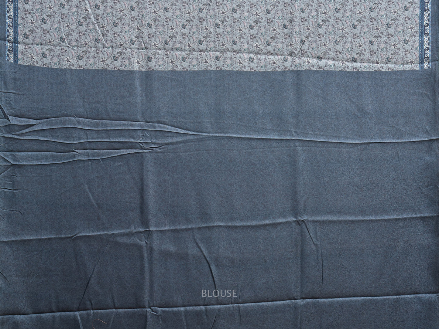 Light Blue Pashmina Print Viscose Saree with Floral Body and Pallu Design o0605