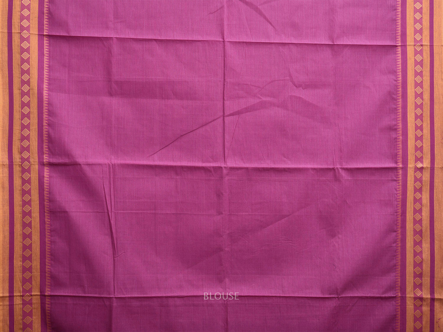 Purple Cotton Saree with Kanchi Border and Strips Pallu Design o0630