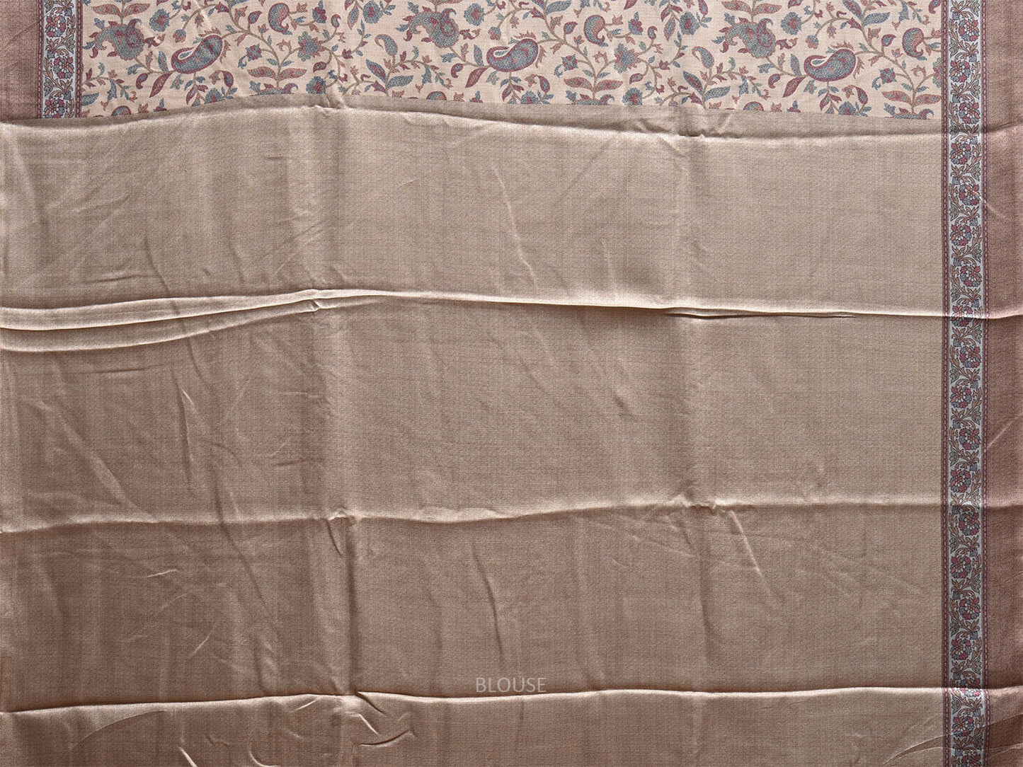 Light Yellow Pashmina Print Viscose Saree with Floral Body and Pallu Design o0725