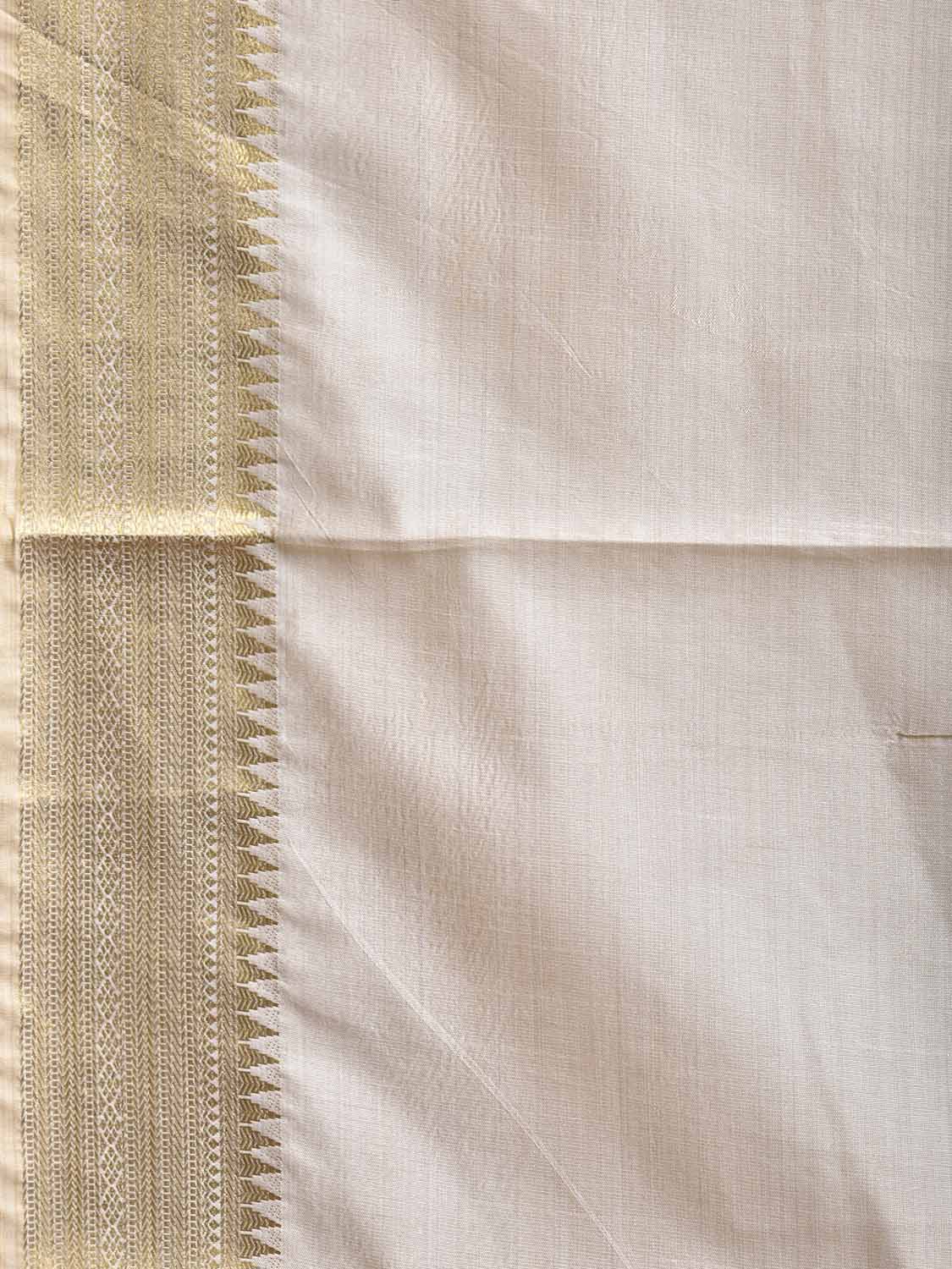 Beige Viscose Silk Plain Saree with Border Design o0739