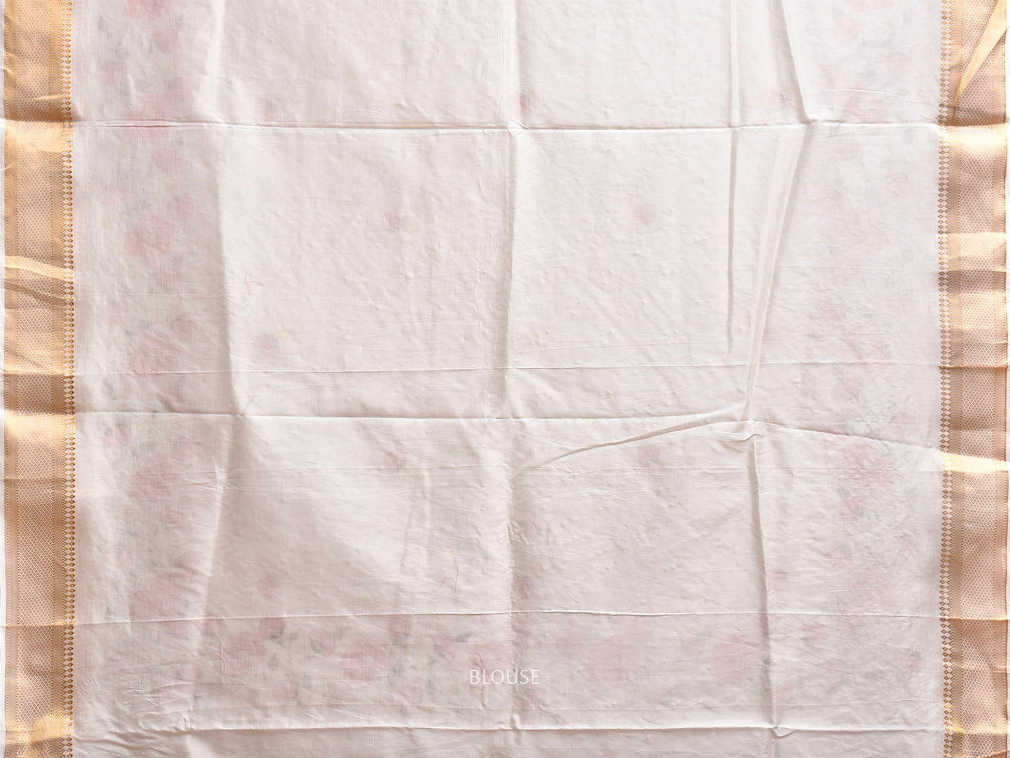 White Embroiday Cotton Viscose Saree with Petit Floral Design o0740