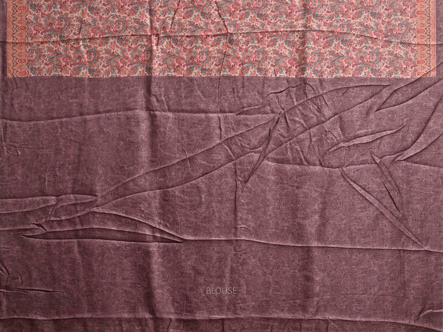 Multicolor Pashmina Print Viscose Saree with All Over Floral Body and Pallu Design o0756