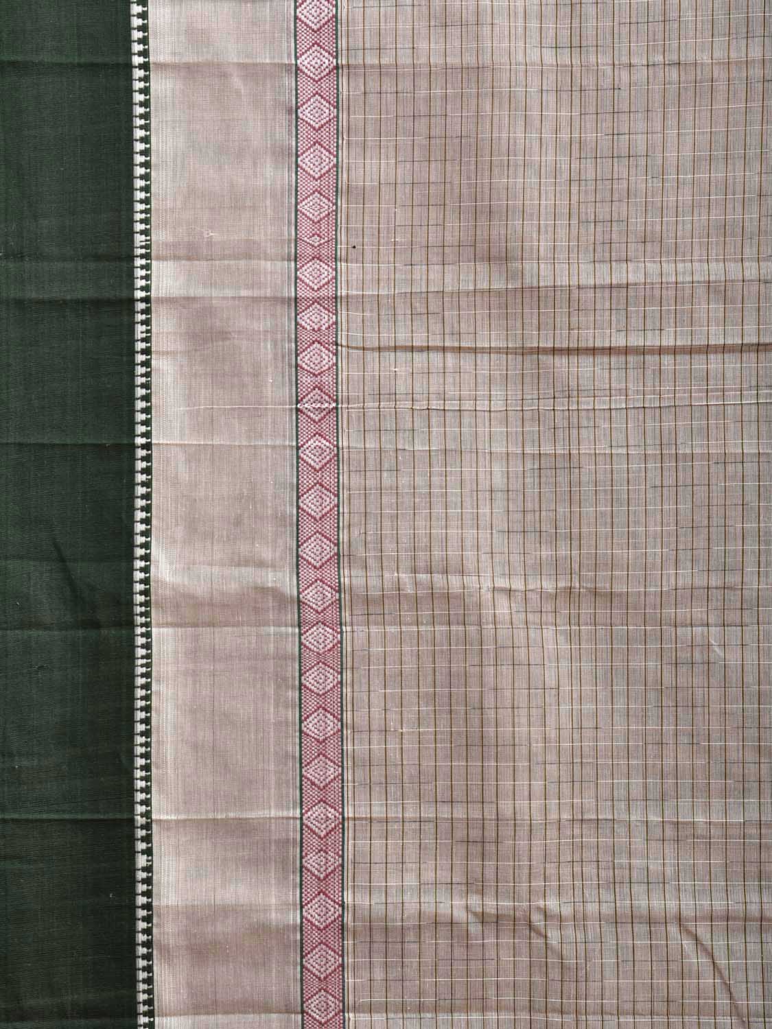 Off White Narayanpet Cotton Handloom Saree with Strips and Big Border Design No Blouse np1103