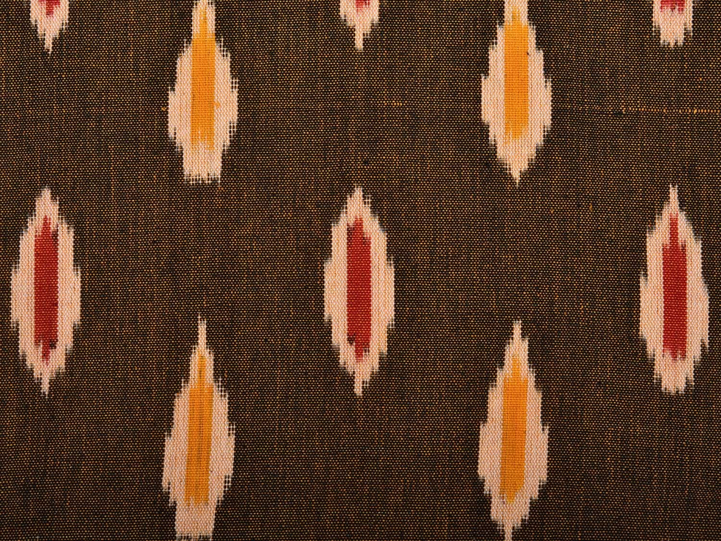 Olive and Cream Pochampally Ikat Cotton Handloom Bedsheet with Body Buta Design 90 x 108 Inches bd0054