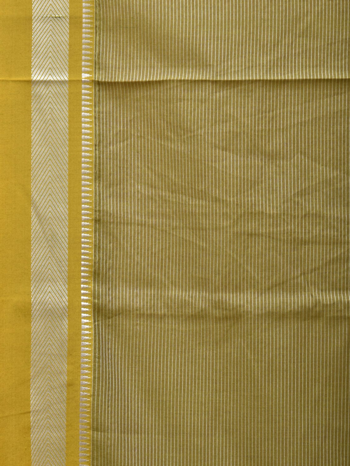 Olive Bamboo Cotton Saree with Strips Design No Blouse bc239