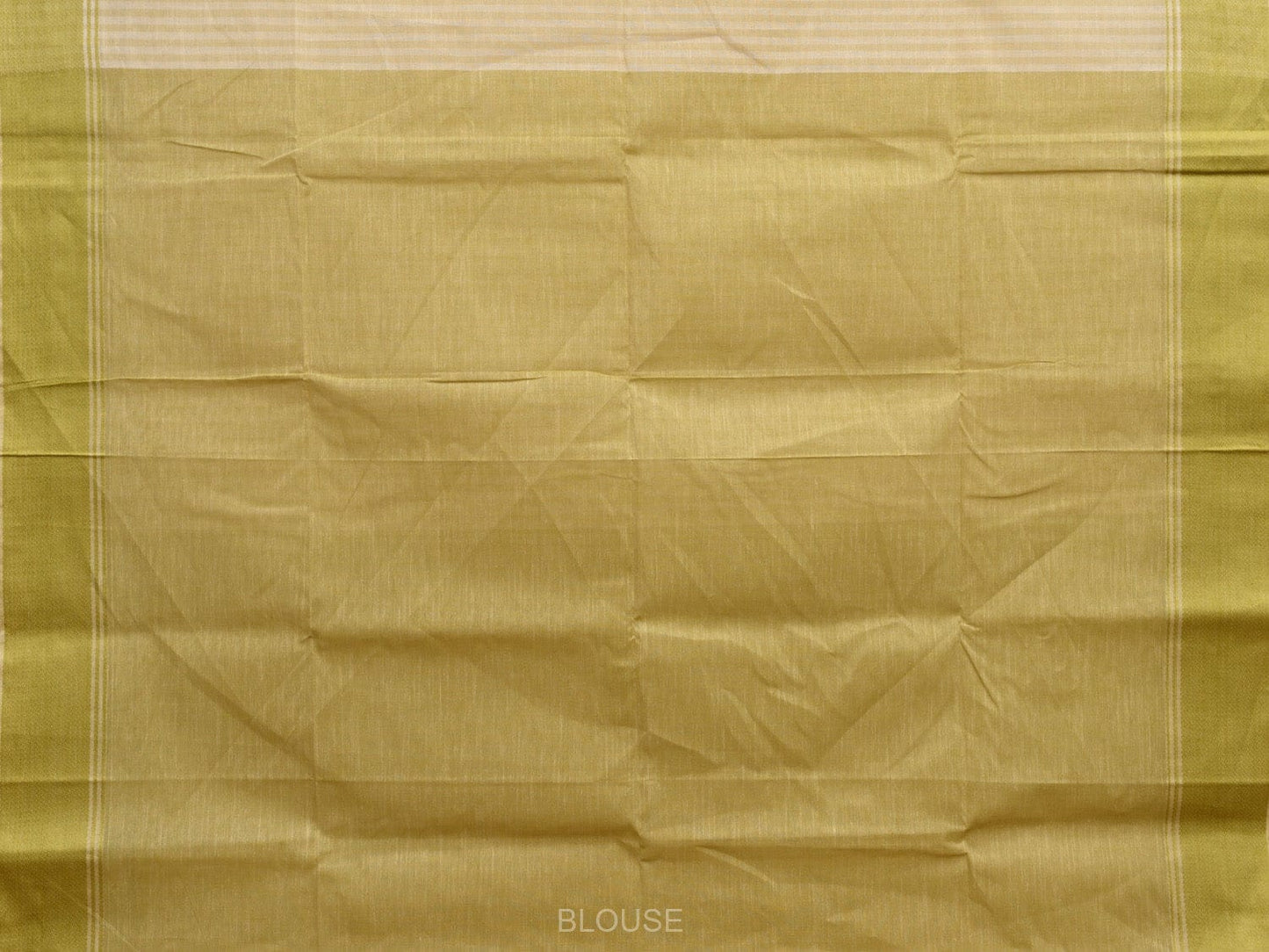 Olive Kanchipuram Cotton Handloom Saree with Strips Body Design k0592