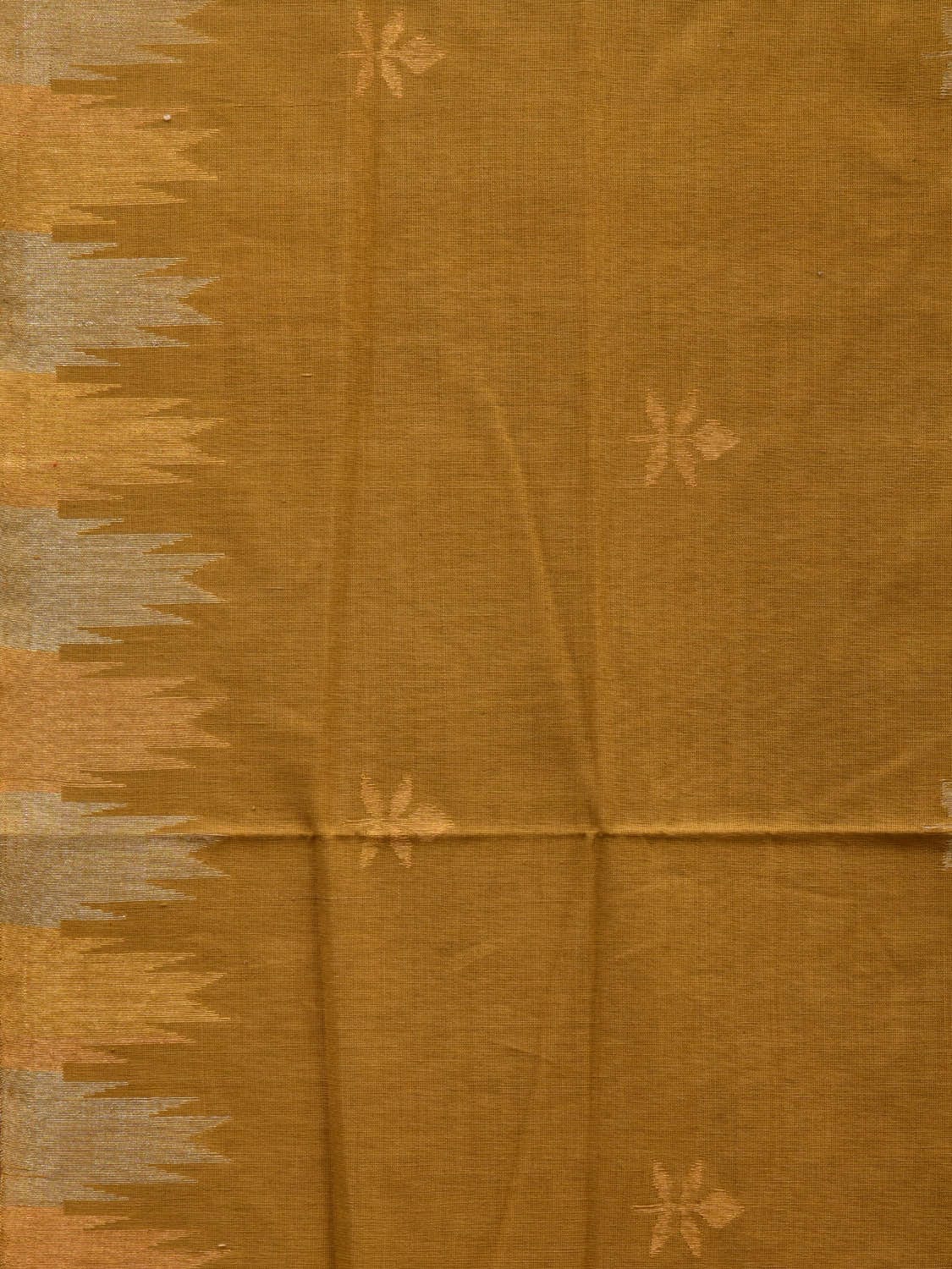 Olive Khadi Cotton Handloom Saree with Temple Border Design kh0538