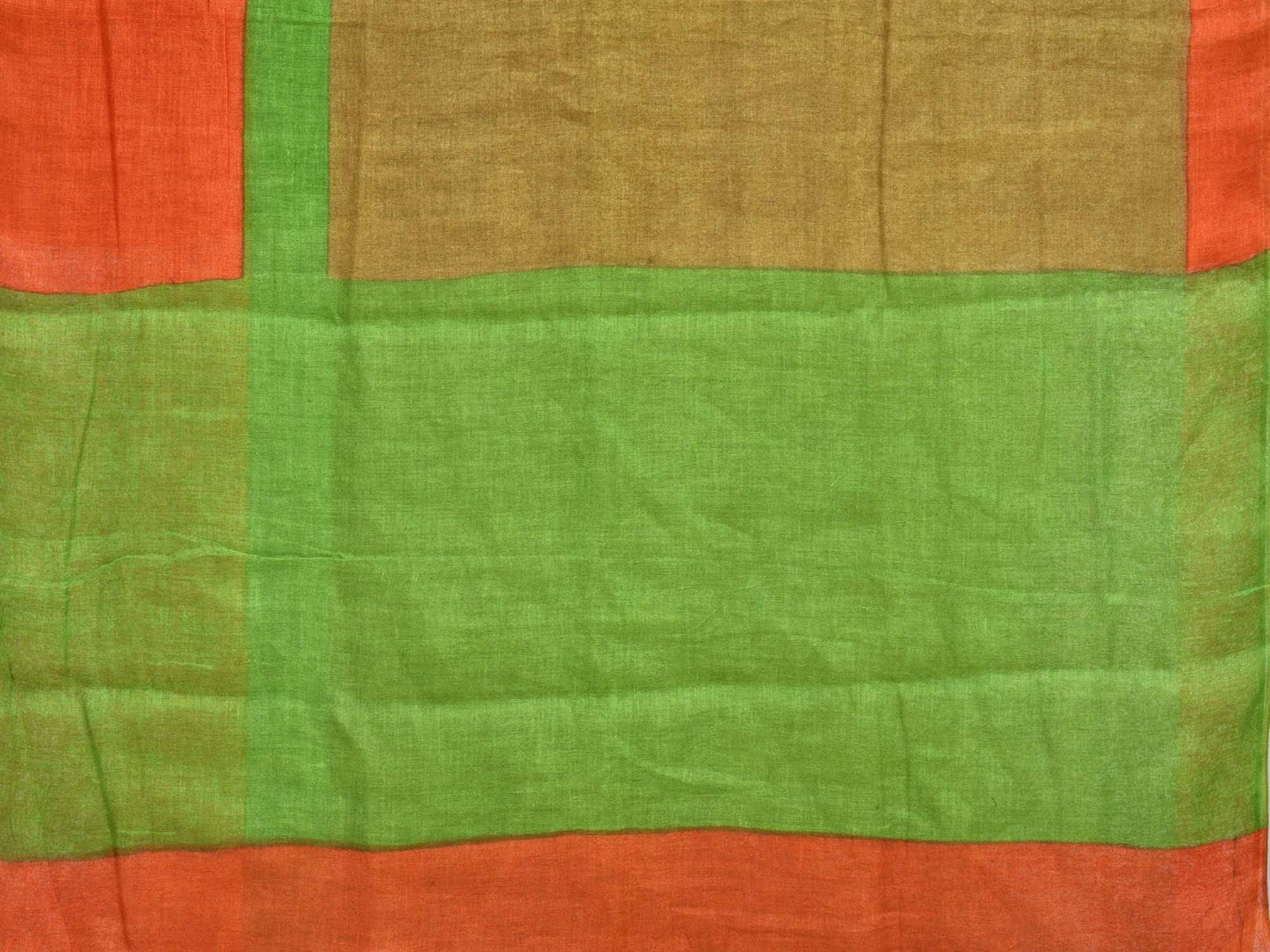 Olive Linen Handloom Plain Saree with One Side Big Border L0091