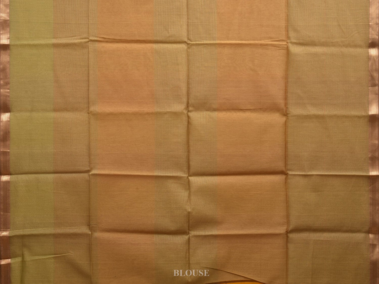 Olive Maheshwari Cotton Silk Handloom Saree with Strips Desgin m0144