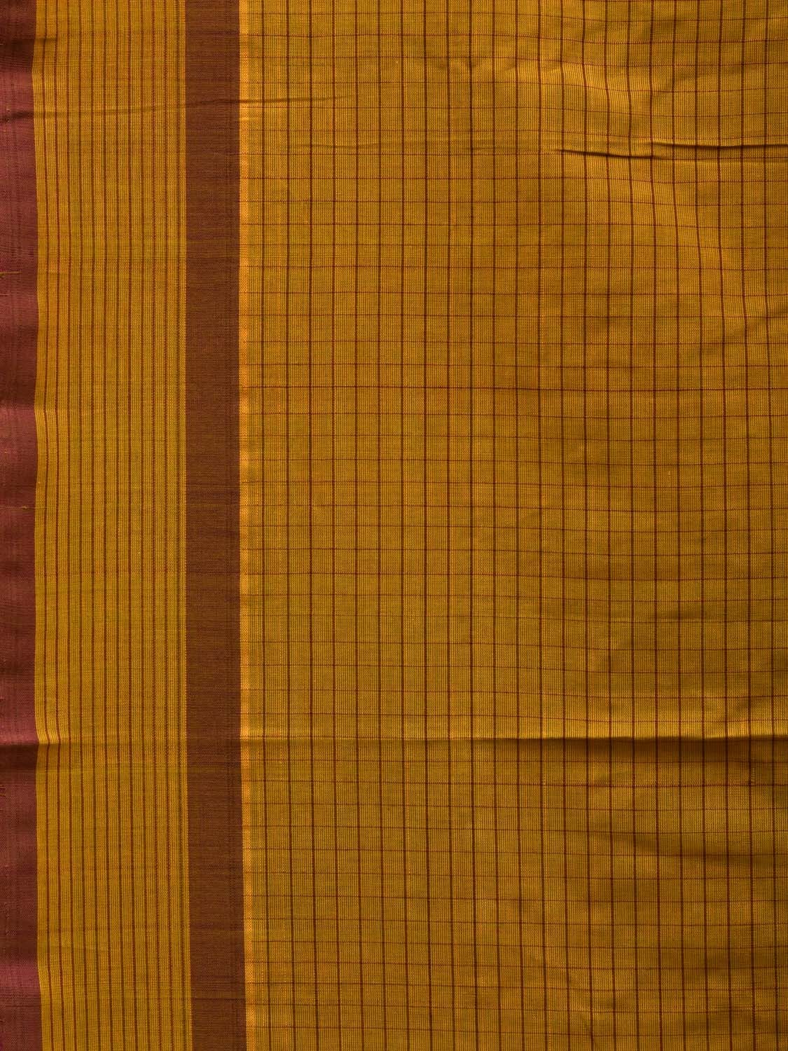 Olive Narayanpet Cotton Handloom Saree with Checks Design np0571