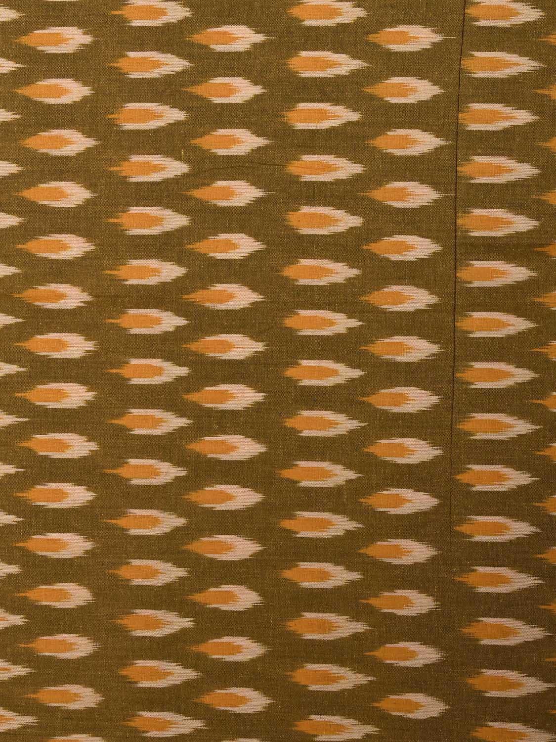 Olive Pochampally Ikat Cotton Handloom Blouse with All Over Buta Design Length 1mt Width 44 Inches BL0167