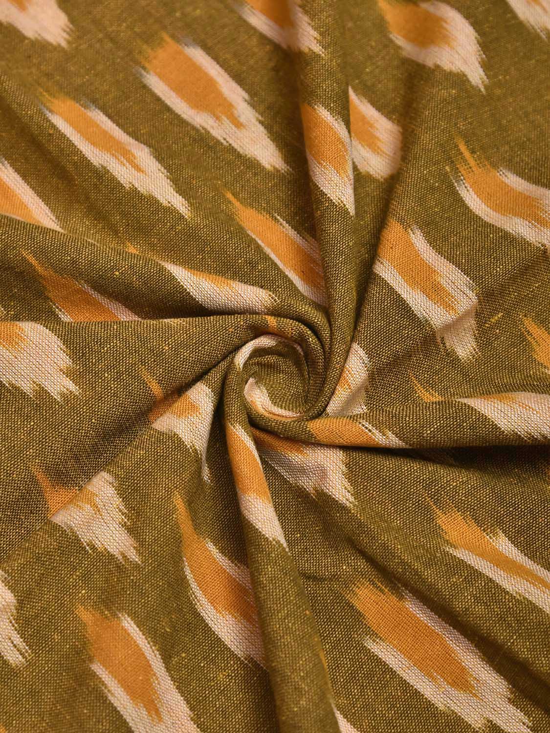 Olive Pochampally Ikat Cotton Handloom Blouse with All Over Buta Design Length 1mt Width 44 Inches BL0167