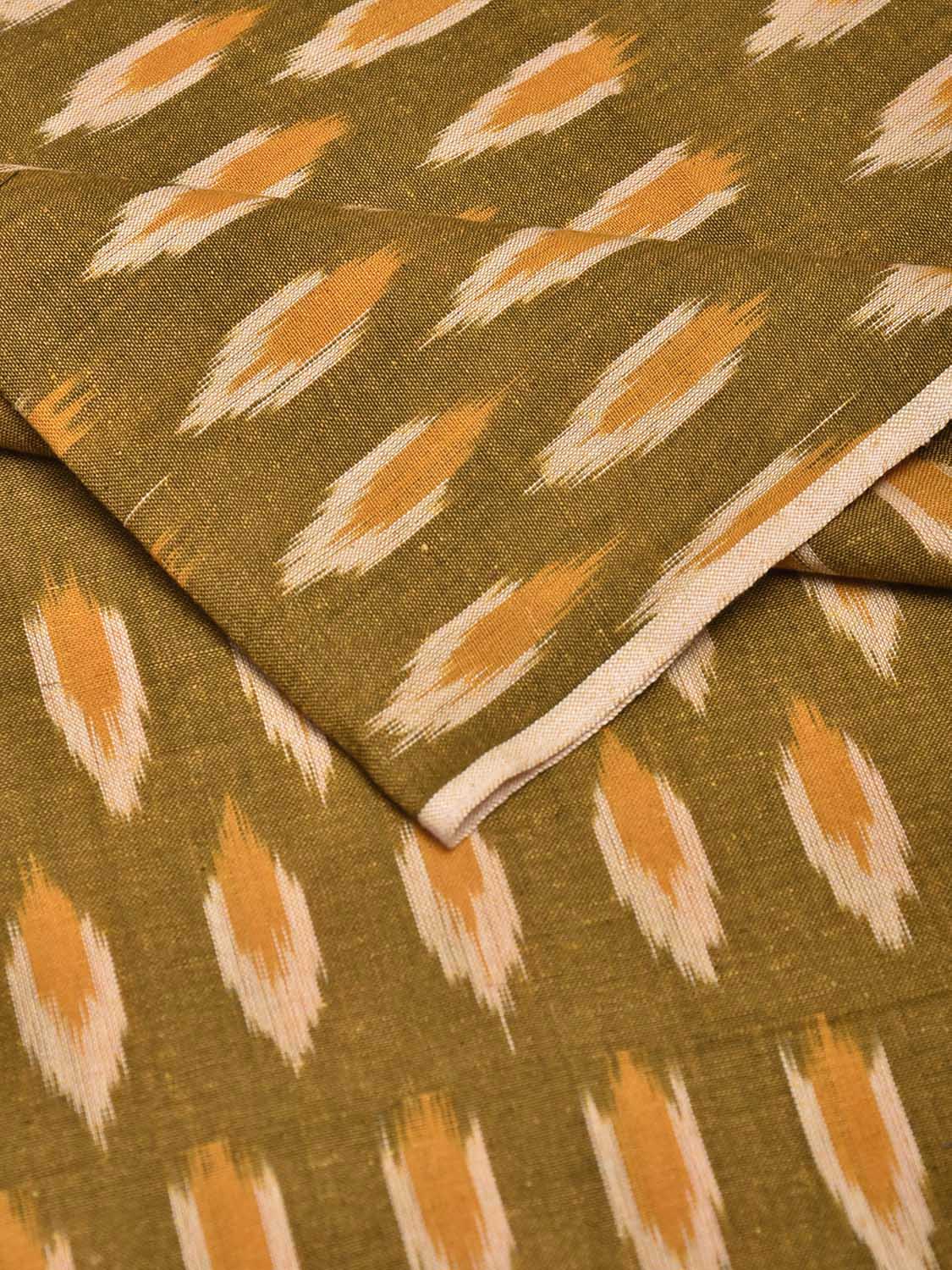 Olive Pochampally Ikat Cotton Handloom Blouse with All Over Buta Design Length 1mt Width 44 Inches BL0167