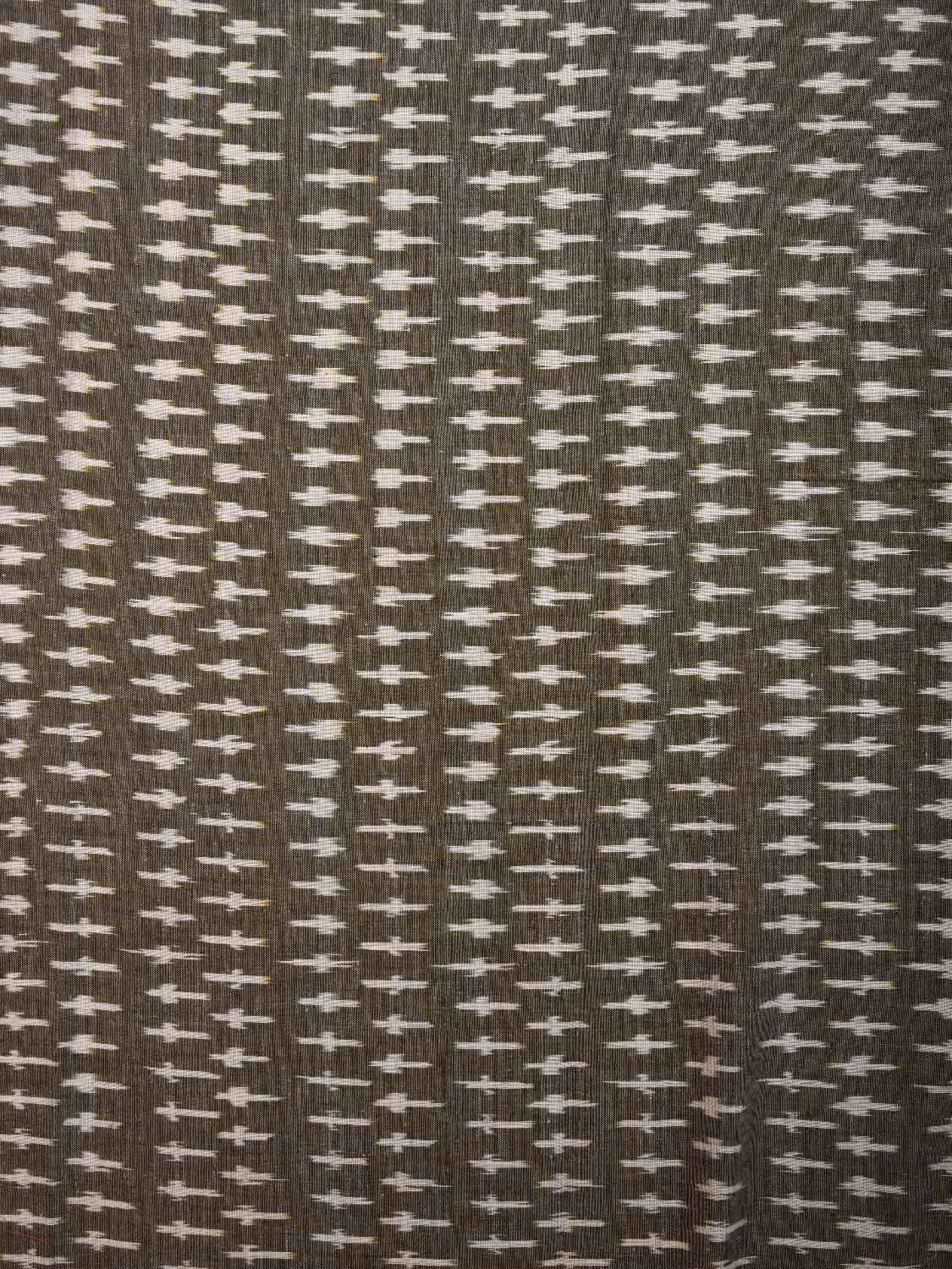 Olive Pochampally Ikat Cotton Handloom Blouse with Small Buta Design Length 90cm Width 44 Inches BL0146