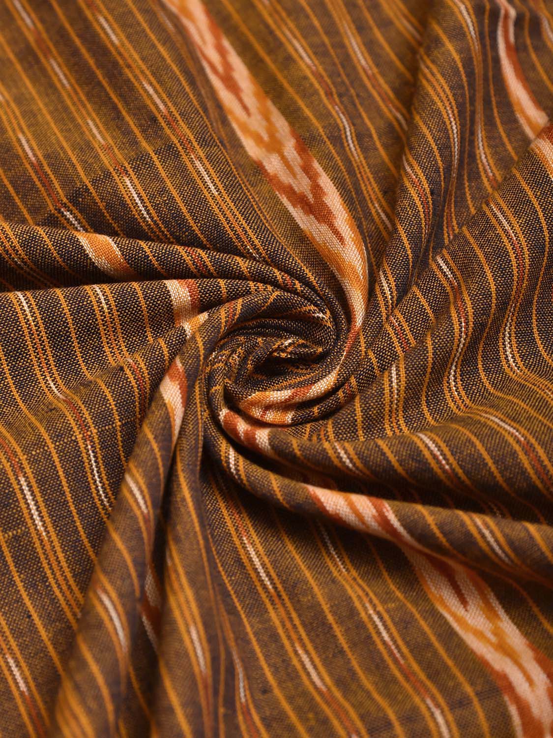 Olive Pochampally Ikat Cotton Handloom Blouse with Strips Design Length 1mt Width 44 Inches BL0141