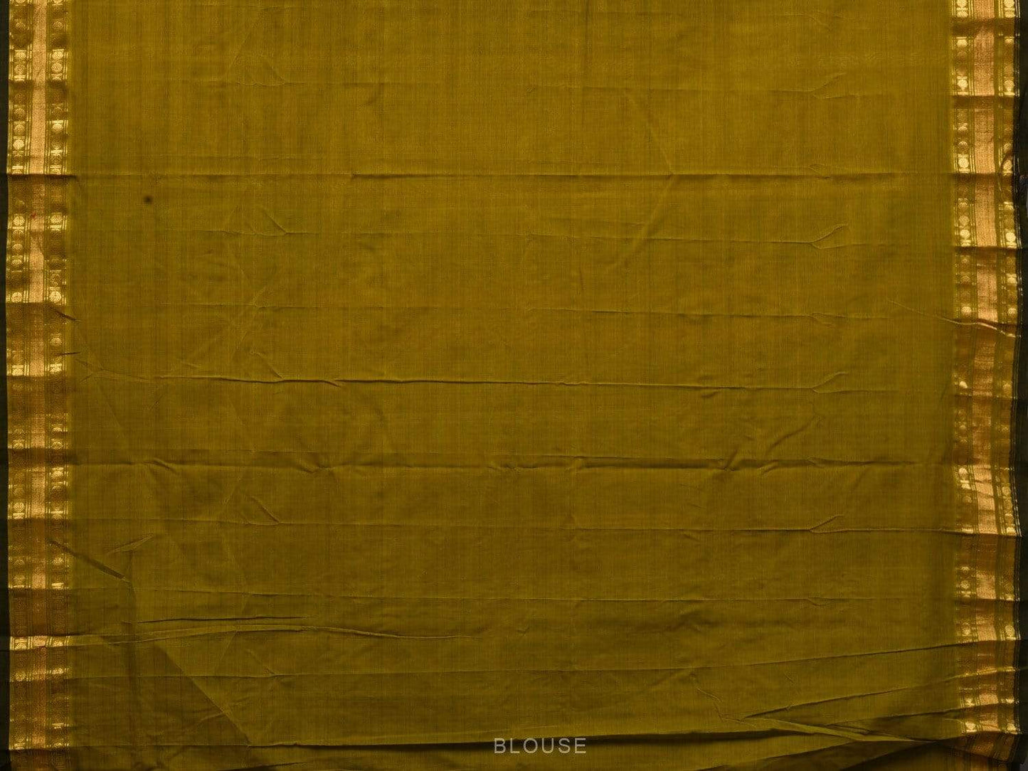 Olive Uppada Cotton Handloom Saree with Karpur Pallu Design u1775