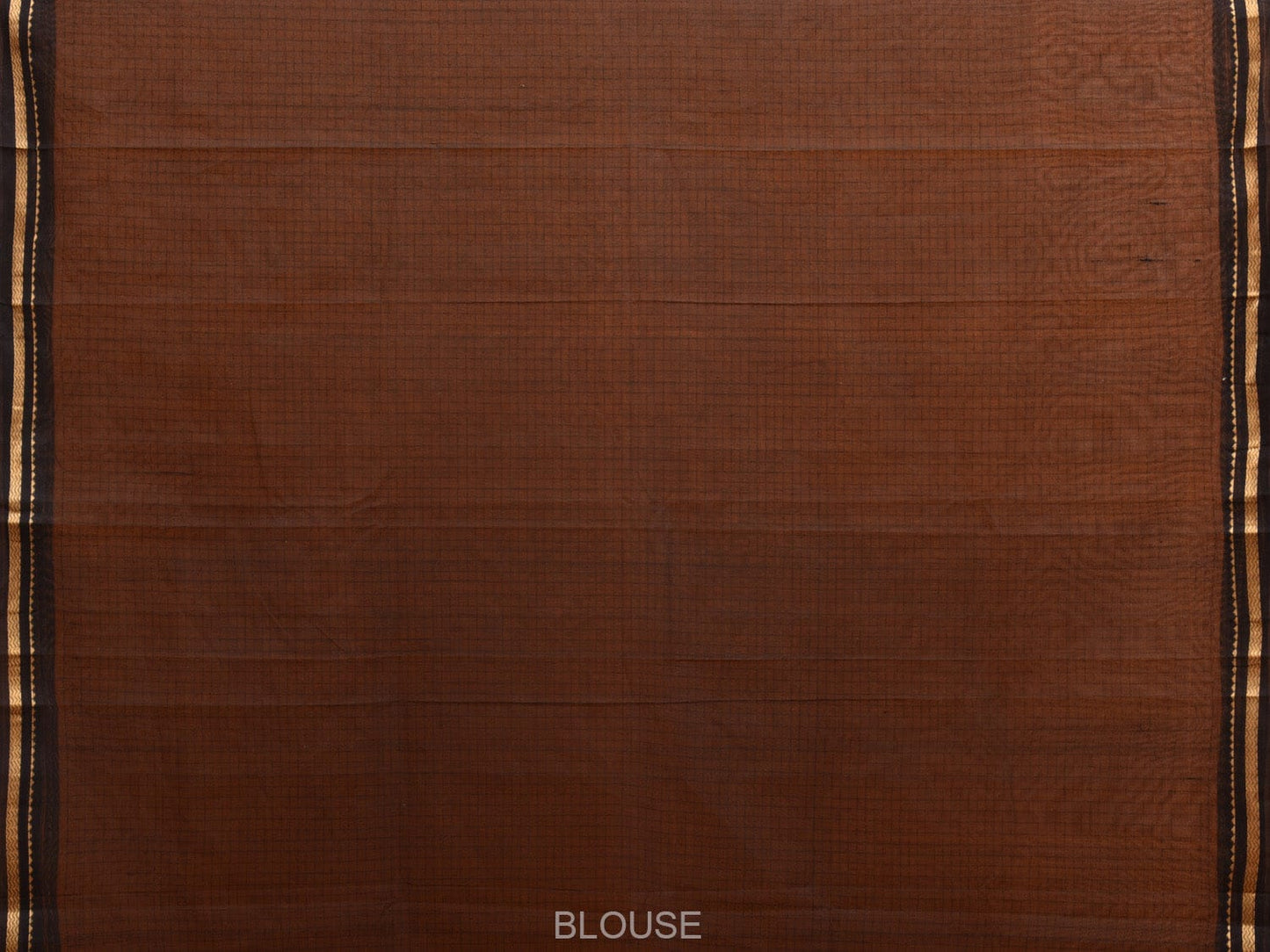 Orange and Black Kanchipuram Cotton Handloom Saree with Checks Design k0562