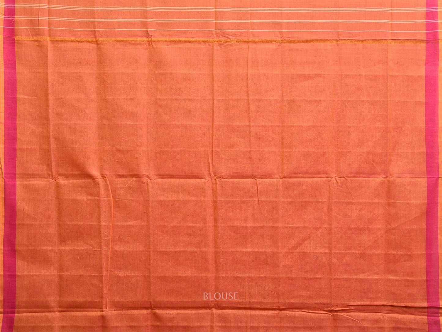 Orange Ikat Cotton Handloom Saree with All Over Grill Design i0884