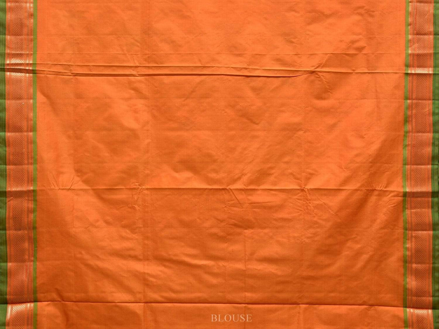 Orange Paithani Silk Handloom Saree with Double Pallu Design p0374