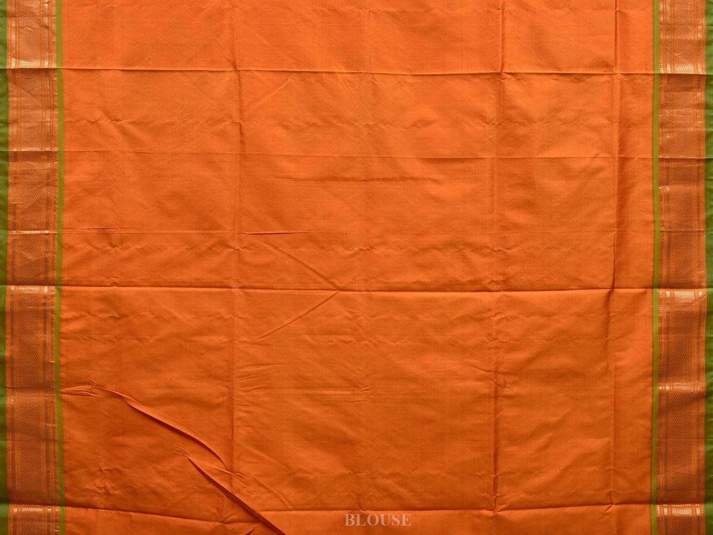 Orange Paithani Silk Handloom Saree with Peacocks and Lotus Pallu Design p0403