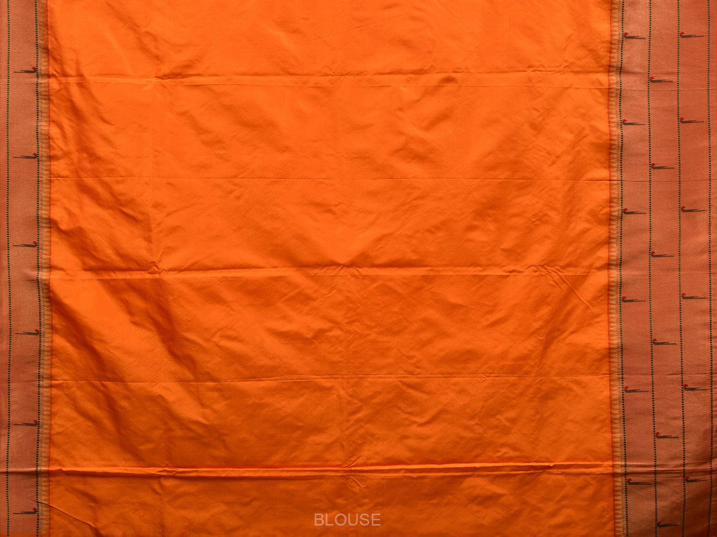 Orange Paithani Silk Handloom Saree with Triple Muniya Border Design p0442