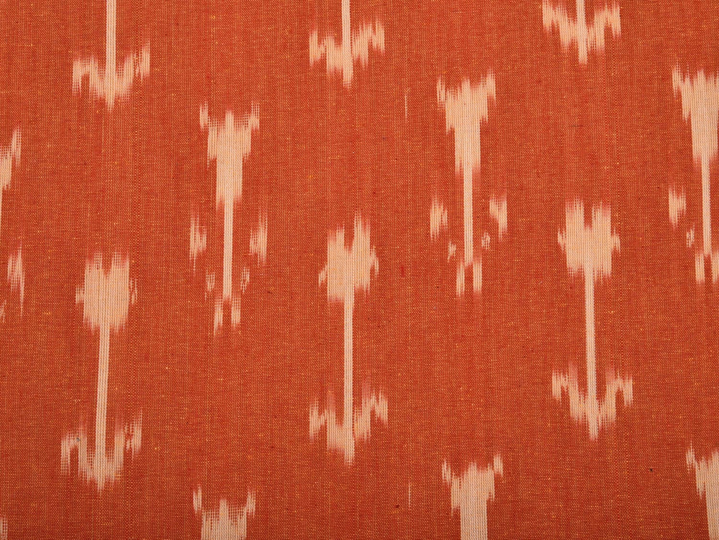 Orange Pochampally Ikat Cotton Handloom Bedsheet with Arrowhead Design 90 x 108 Inches bd0047