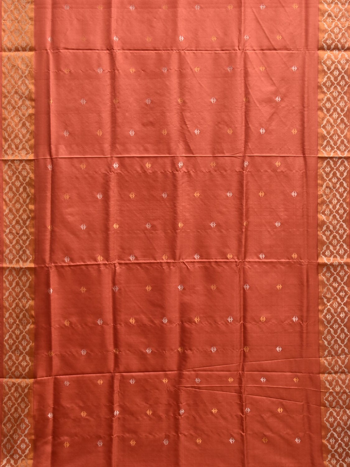 Orange Uppada Silk Handloom Saree with Half Saree Grill and Half Buta Jamdani Design u2334
