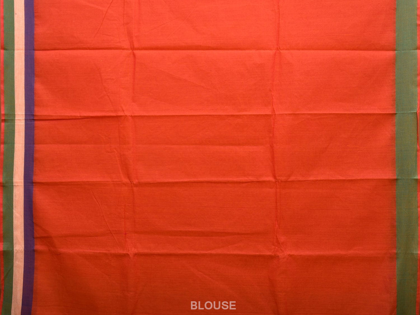 Orange Venkatagiri Cotton Handloom Saree with Strips Border Design v0074