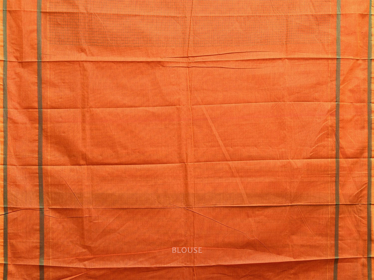 Orange Venkatagiri Cotton Saree with Checks and Strips Pallu Design v0113