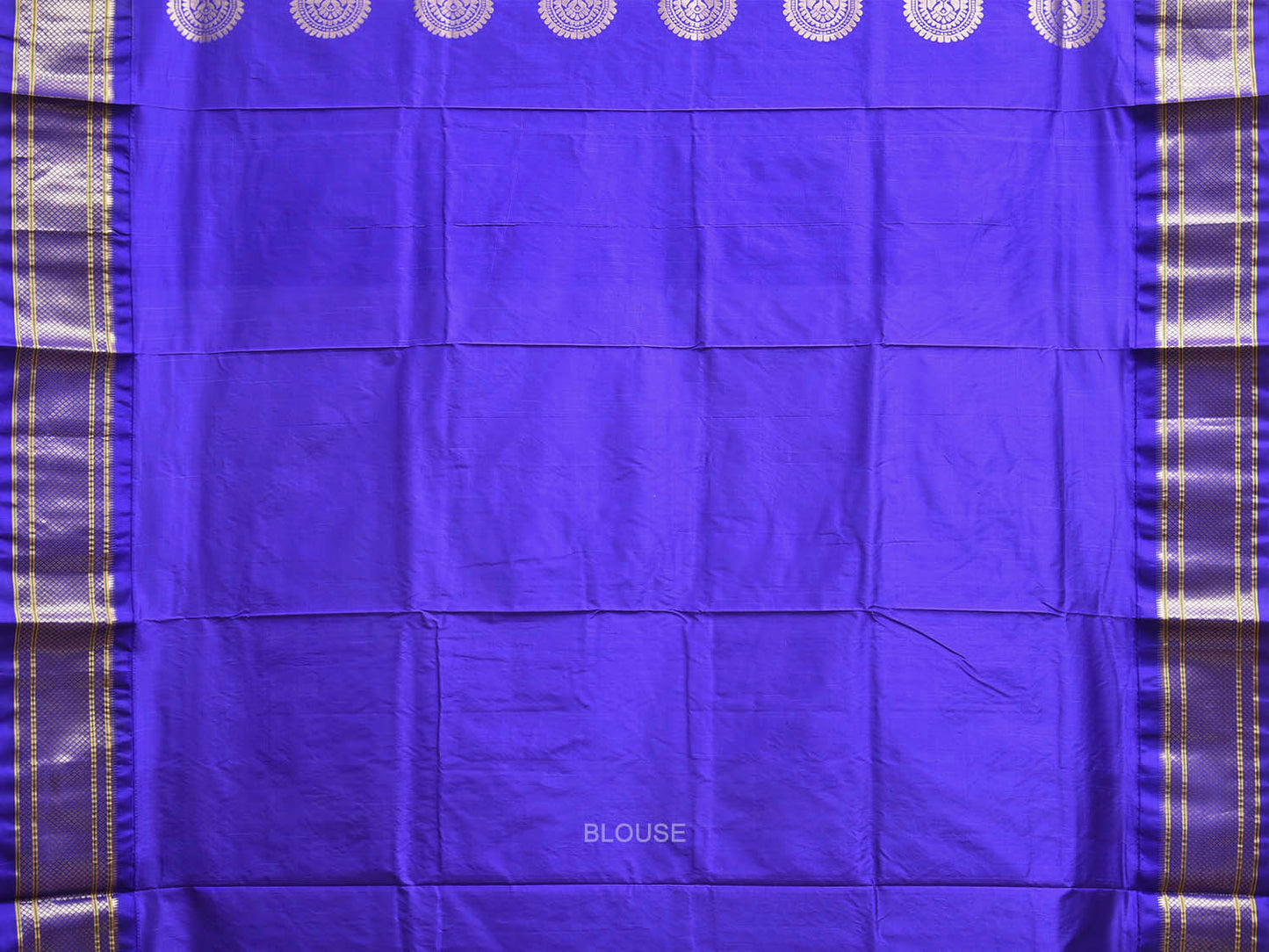 White and Blue Paithani Silk Saree with Pallu Design p0501