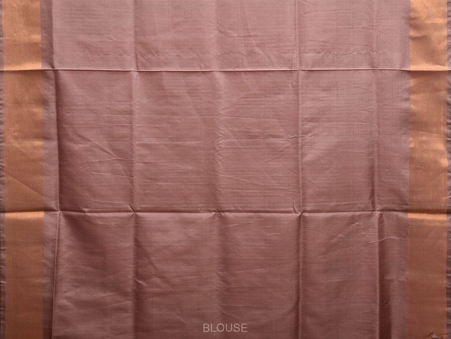 Peach and Grey Uppada Plain Silk Handloom Saree with Buta and Contrast Pallu Design u2247