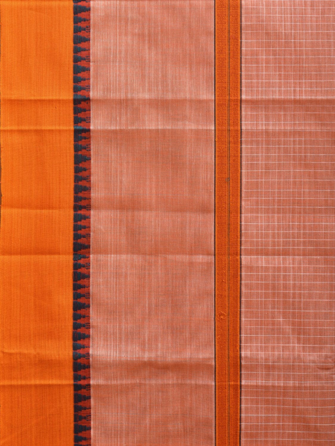 Peach Narayanpet Cotton Handloom Saree with Big Border Design No Blouse np0898