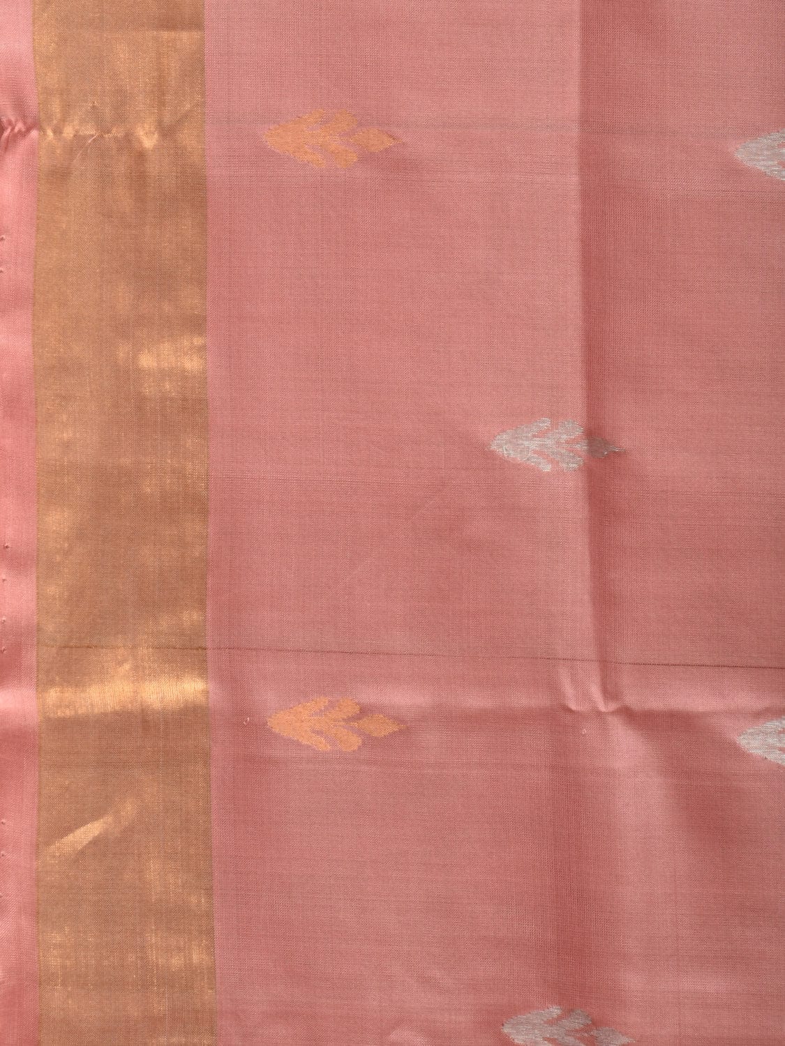 Peach Uppada Silk Handloom Saree with Floral Pallu Design u2213