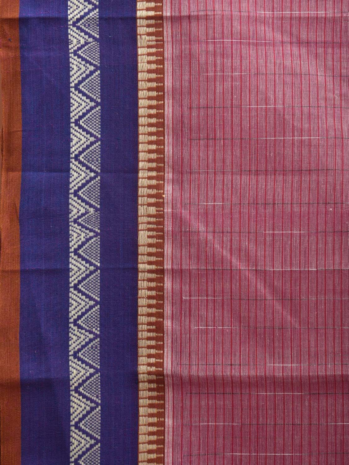 Pink and Blue Narayanpet Cotton Handloom Saree with Checks Design No Blouse np0915