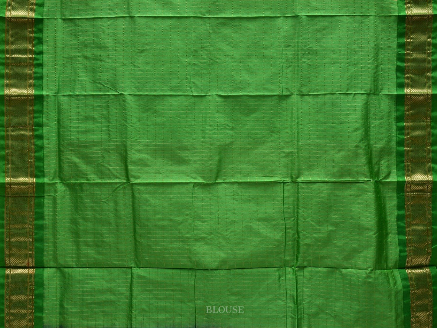 Pink and Green Paithani Silk Handloom Saree with Checks and Body Design p0420