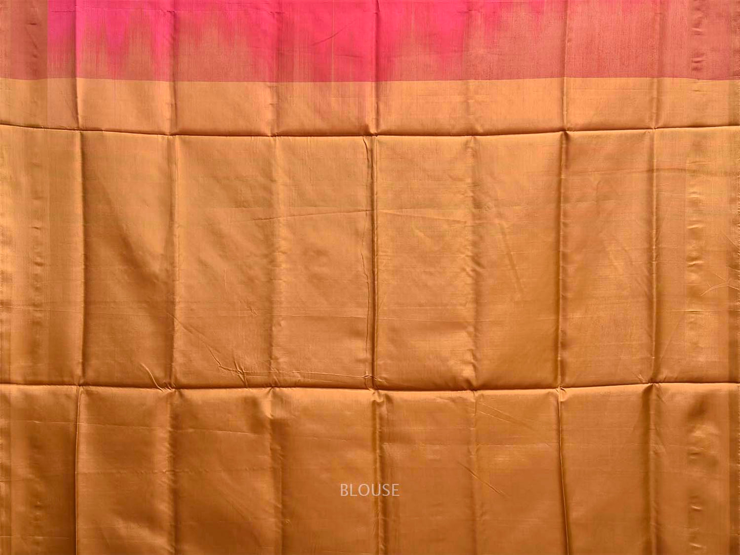 Pink and Mustard Banana Silk Saree with Peacock Border Buta Design o0678