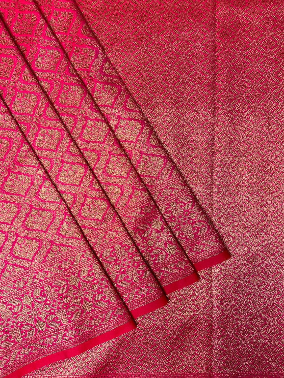 Pink Antique Zari Banaras Katan Intricate Allover Brocade Saree with Border and Pallu Design b0311ds