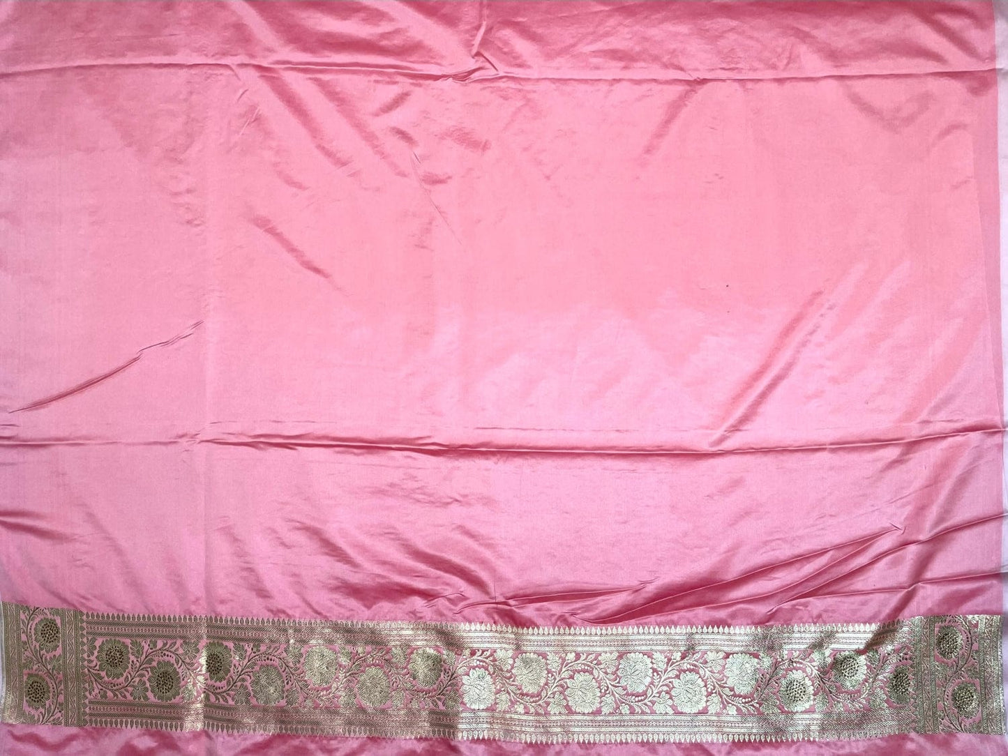 Pink Banaras Katan Silk Saree with Allover Body Butti and Stone Work Design b0391ds