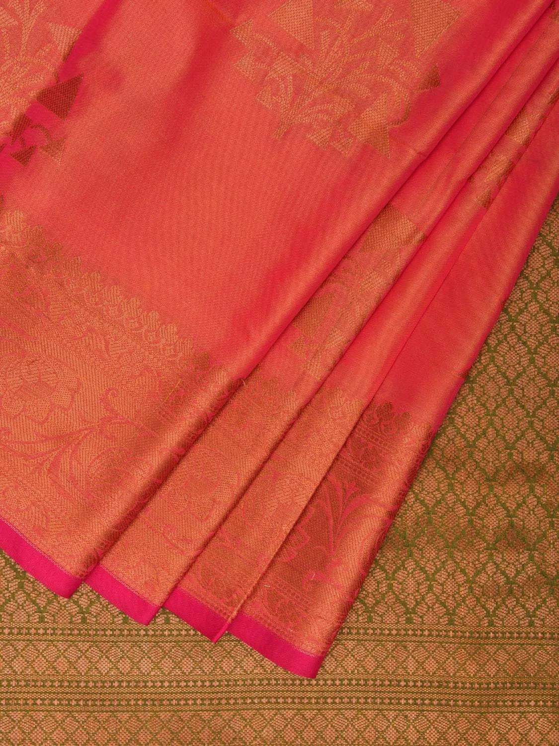 Pink Banaras Katan Silk Saree with Border and Body Butta Design b0052ds