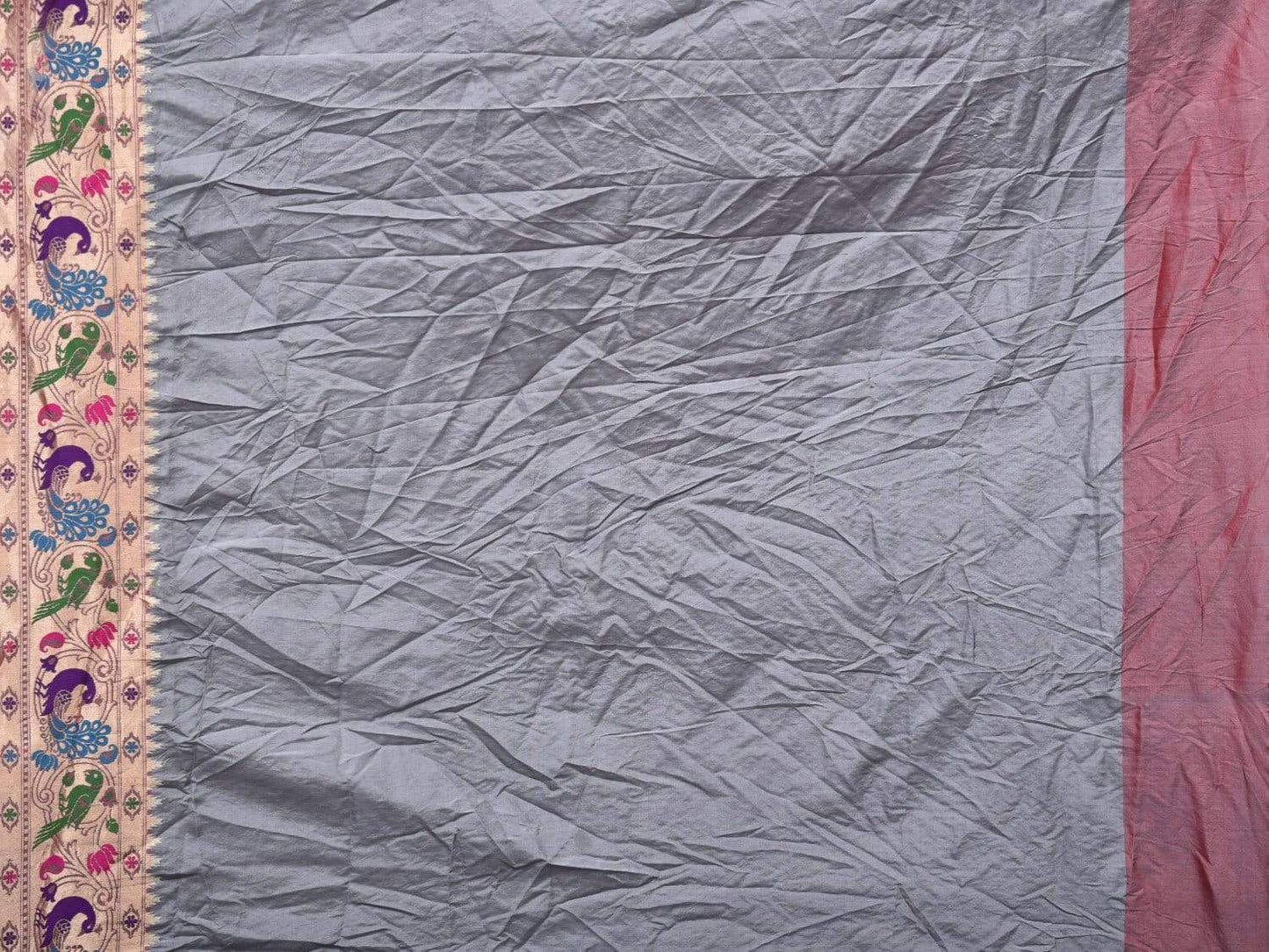 Pink Bandhani Banaras Paithani Silk Handloom Saree with Border Design bn0282