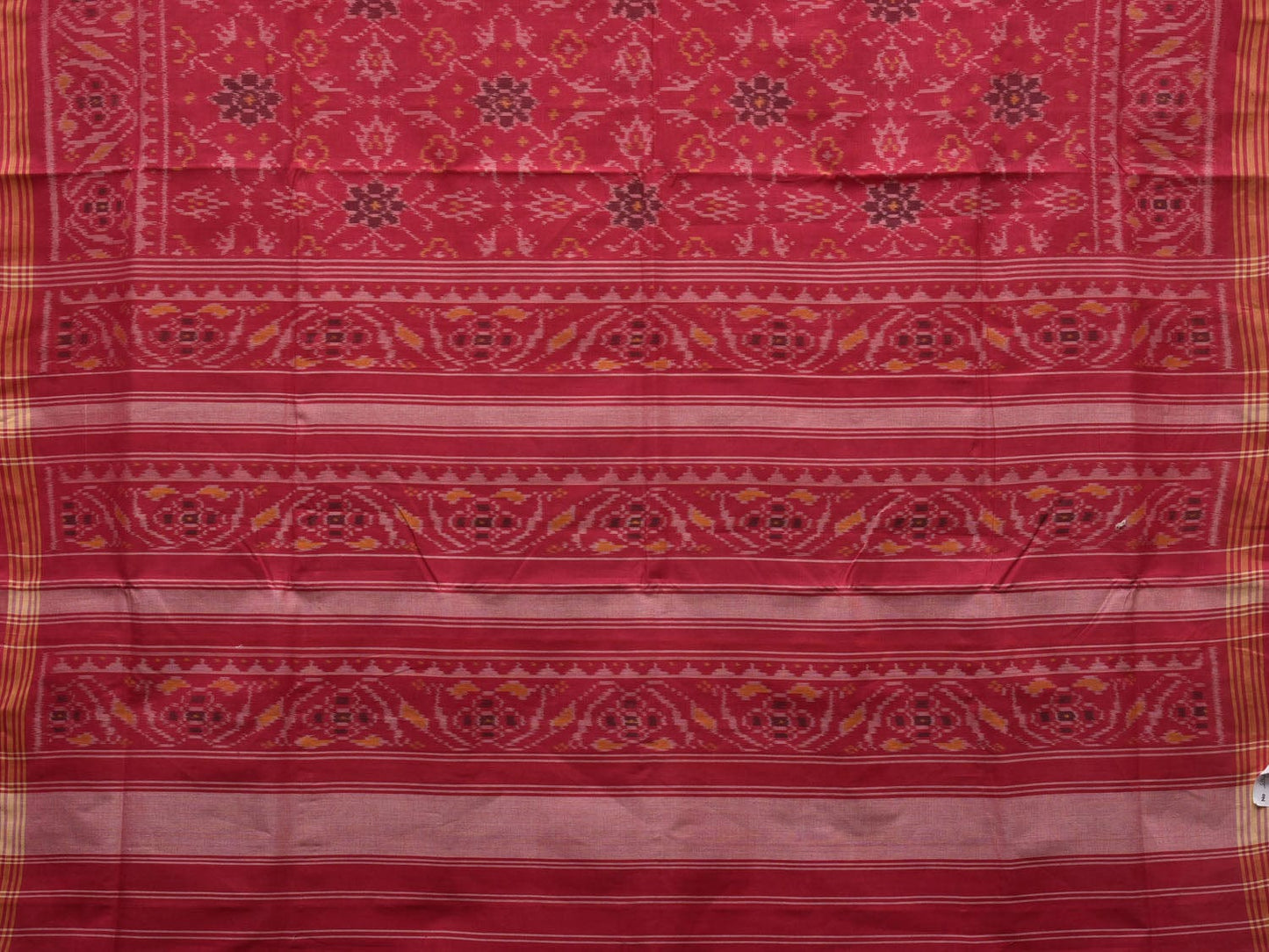Pink Ikat Cotton Handloom Saree with All Over Design i0739