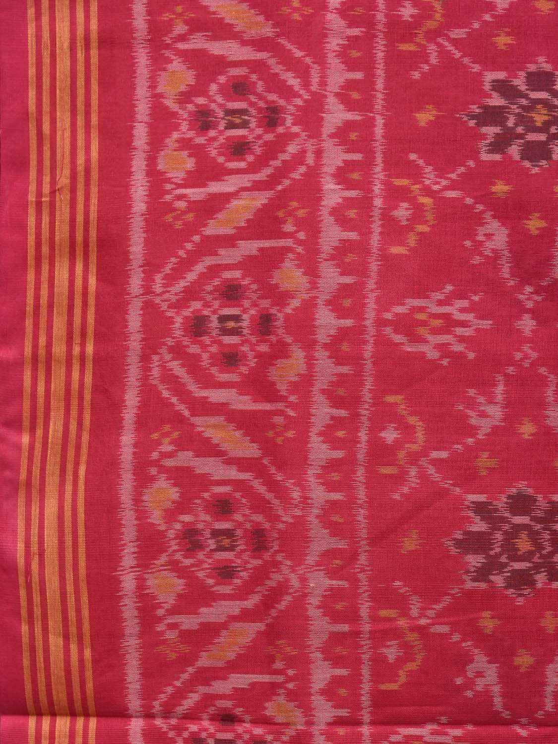 Pink Ikat Cotton Handloom Saree with All Over Design i0739