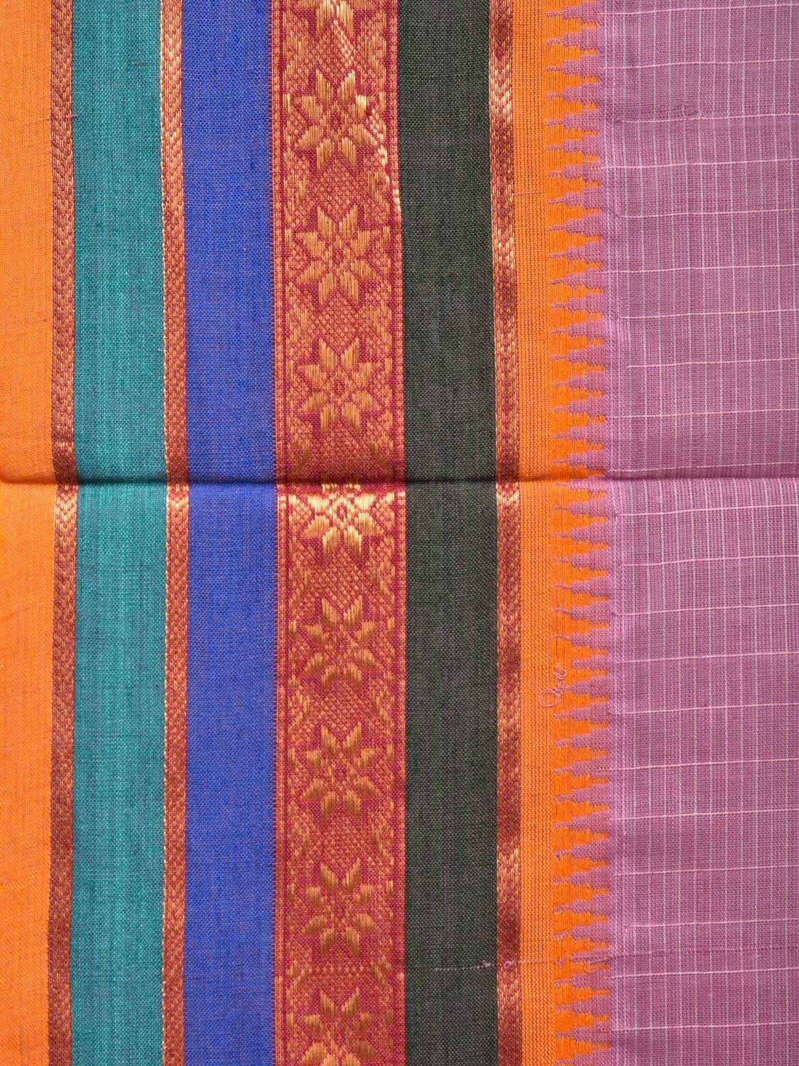Pink Narayanpet Cotton Handloom Saree with Checks Design No Blouse np0430
