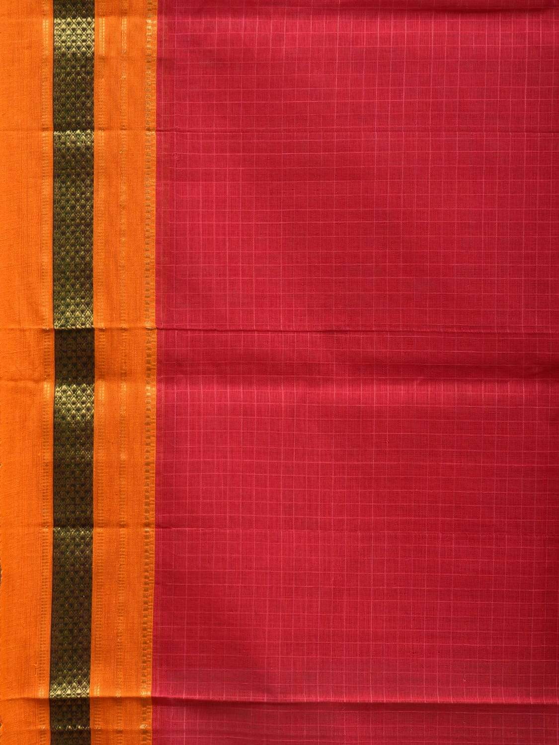 Pink Narayanpet Cotton Handloom Saree with Checks Design No Blouse np0494