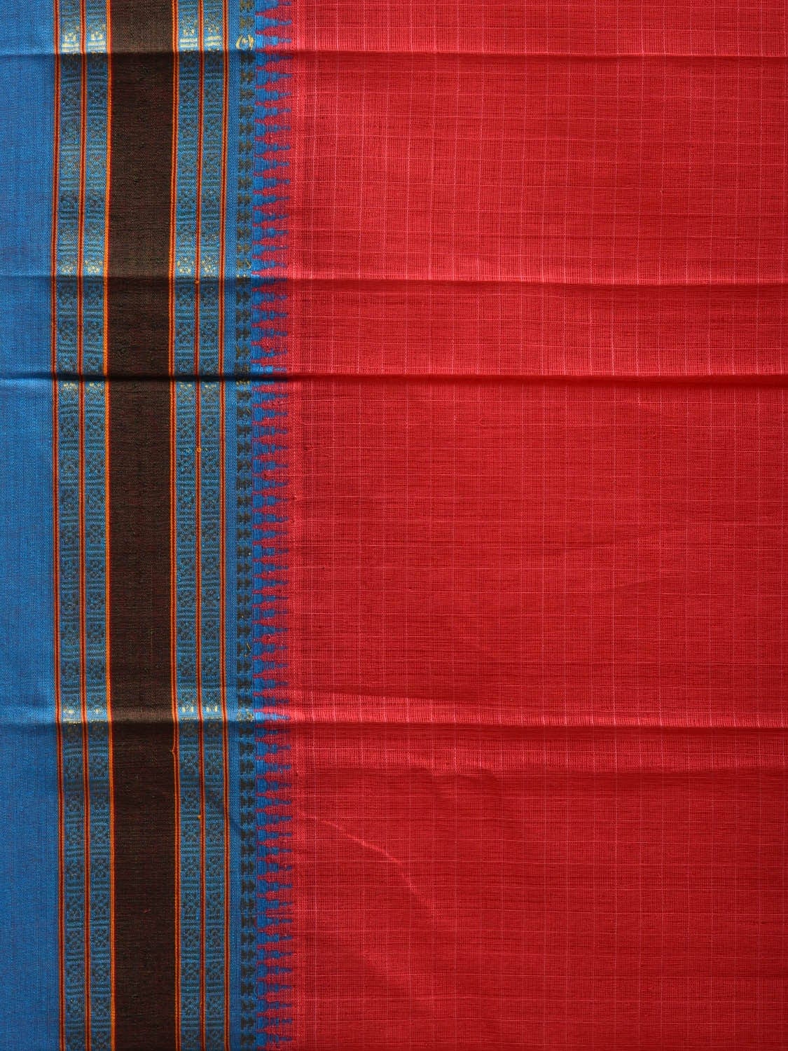 Pink Narayanpet Cotton Handloom Saree with Checks Design No Blouse np0532