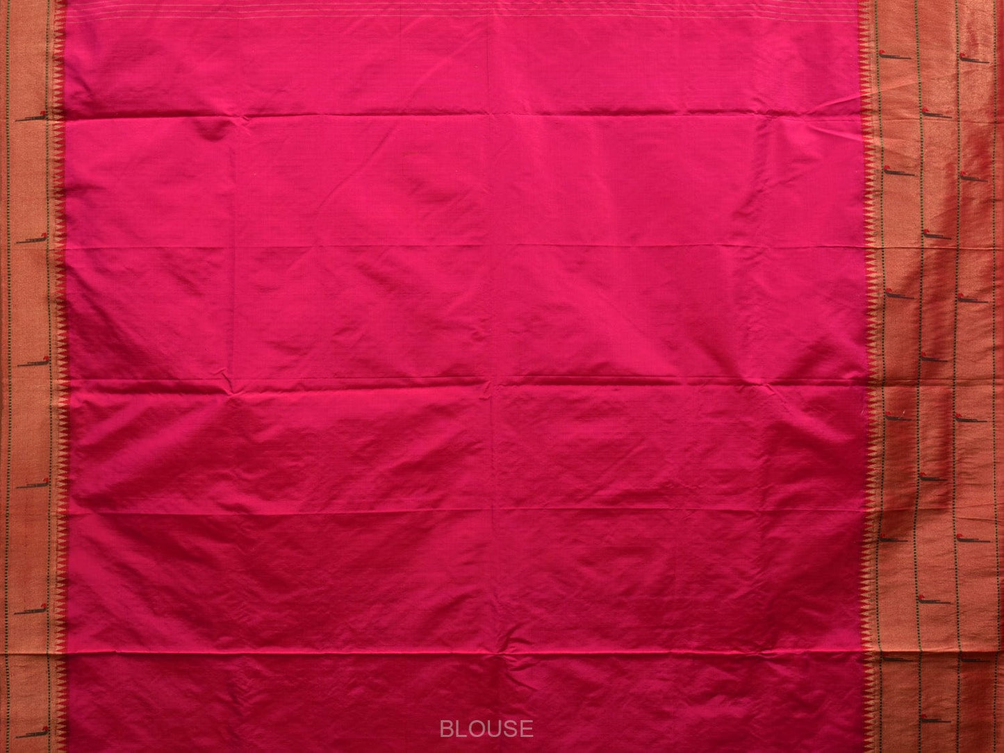 Pink Paithani Silk Handloom Saree with Strips and Triple Muniya Border Design p0447
