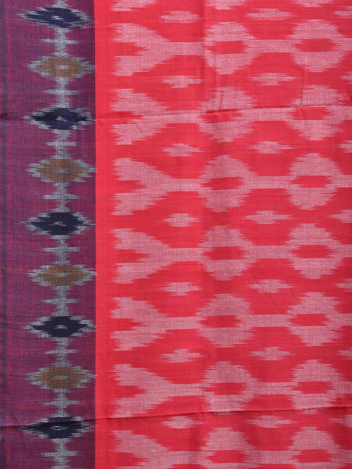 Pink Pochampally Ikat Cotton Handloom Saree with All Over and Border Design No Blouse i0882