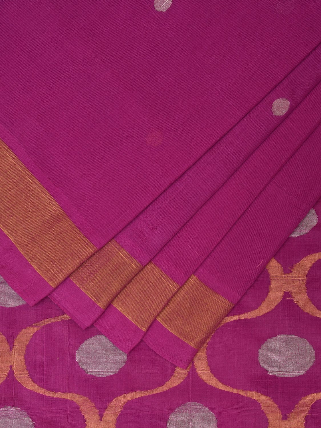 Pink Uppada Cotton Handloom Saree with Grill Pallu Design u2229